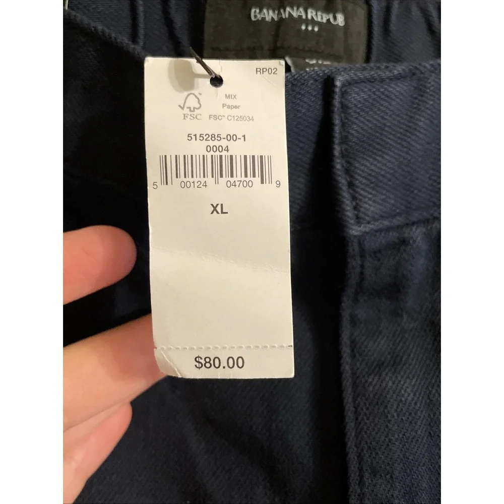 Men's Banana Republic Jeans Elastic Waist Pockets Navy Blue Size XL